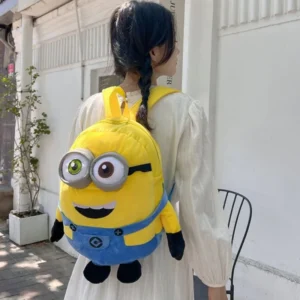 New Cartoon Anime Plush Backpack Minions Doll Large Size School Bag Large Capacity Student Cartoon Backpack Gift