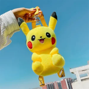 Pokemon Pikachu Plush Backpack Japanese Anime Cartoon Animals Pikachu Children'S Schoolbags Doll Christmas Birthday Gifts