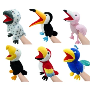 Hot 35cm Style Toucan Hand Puppet Plush Toys Kindergarten Performance Hand Control Toucan Parrot Bald Eagle Peacock Owl Flamingo