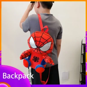 Spider Man Children Plush Backpack Kawaii Cute Anime Cartoon Kindergarten Travel Outdoor Bag Plush Doll Kid Birthday X-mas Gifts
