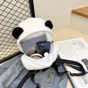 Panda Animal Cute Backpack Casual Plush Kindergarten Backpack Fashion Simple Adjustable Strap Kawaii Girls Boys Plush Bag