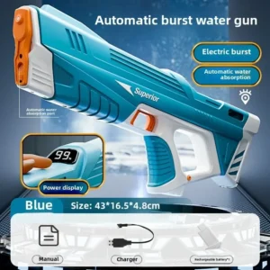 New Children Electric Water Gun Wholesale AutomaticWater Absorption Battery DisplayLarge Capacity Boys' Water PlayToyWaterGun