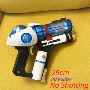 OW Gun Cosplay Meiling Zhou Frost Shock Gun Prop Weapons Model Safety PU Rubber Model Halloween No Shooting