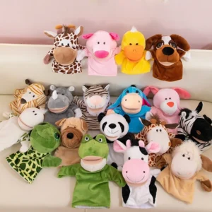 Hand Finger Puppets Cartoon Plush Toy Party Supply Family Gathering Favorite Toy Lion Sheep Duck Giraffe Children Gifts