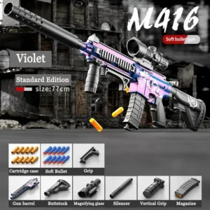 M416 Toy Gun Shell Throwing Soft Bullet Can Fire Suction Cup Children's Assault Rifle Manual loading Model Boy's Toy